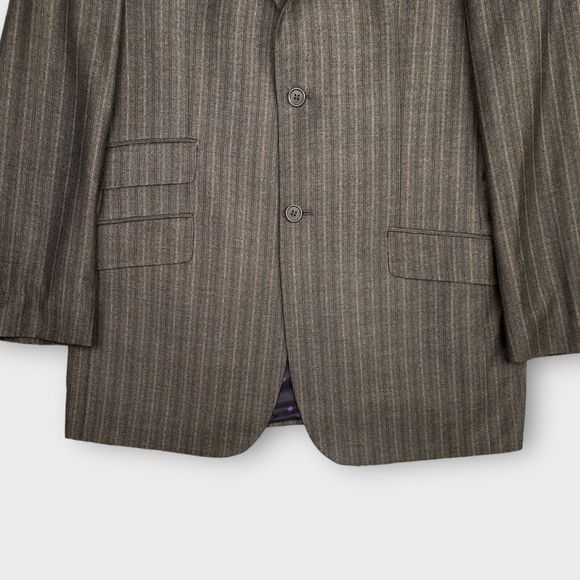 Ted Baker London Men's 42L Endurance Wool Striped Blazer Sport Jacket Brown - Picture 5 of 16